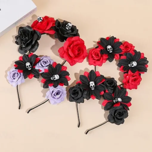 Halloween skull antler headband Bar party decoration Headband hair accessories