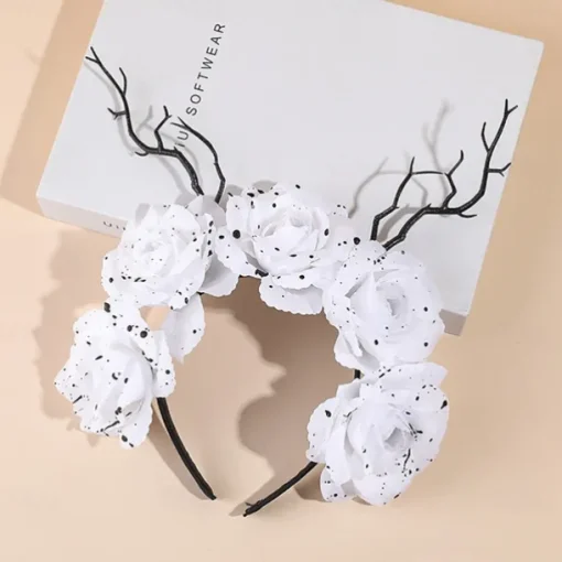 Halloween skull antler headband Bar party decoration Headband hair accessories
