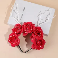 Halloween skull antler headband Bar party decoration Headband hair accessories