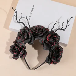 Halloween skull antler headband Bar party decoration Headband hair accessories