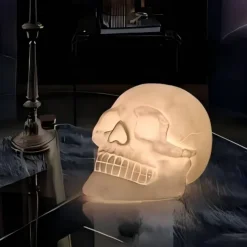 Halloween Skull Lamp Skeleton LED Night Light with 7 Changing Color Light and Remote Control for Home Decoration Halloween