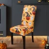 Halloween Skull Pattern Dining Chair Cover Festival Table Decor Dress-up Props For Decoration