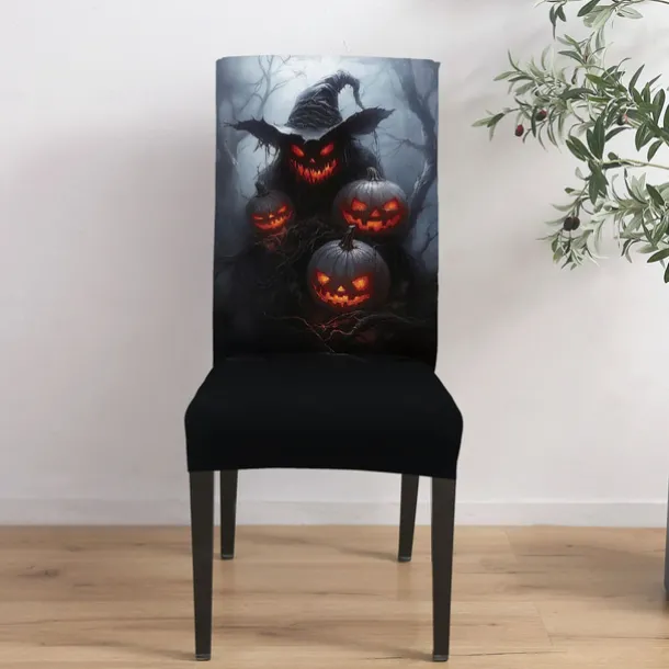 Halloween Skull Pattern Dining Chair Cover Festival Table Decor Dress-up Props For Decoration