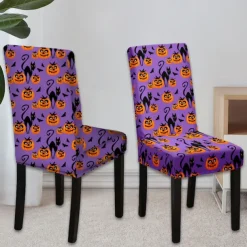 Halloween Skull Pattern Dining Chair Cover Festival Table Decor Dress-up Props For Decoration