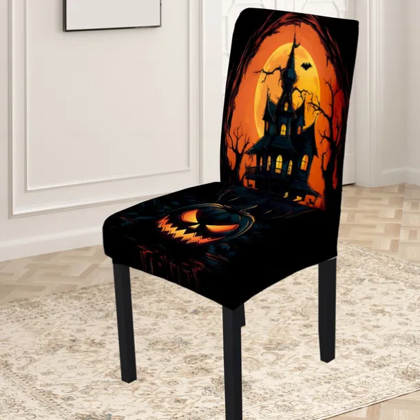 Halloween Skull Pattern Dining Chair Cover Festival Table Decor Dress-up Props For Decoration