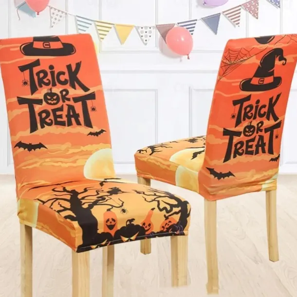 Halloween Skull Pattern Dining Chair Cover Festival Table Decor Dress-up Props For Decoration