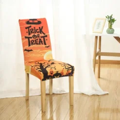 Halloween Skull Pattern Dining Chair Cover Festival Table Decor Dress-up Props For Decoration