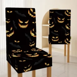Halloween Skull Pattern Dining Chair Cover Festival Table Decor Dress-up Props For Decoration