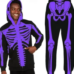 Halloween Skull Skeleton Outfits Hoodie Tracksuit Anime 3D Graphic For Couple's Men's Women's Adults' Halloween Carnival Masquerade 3D Print Casual Daily