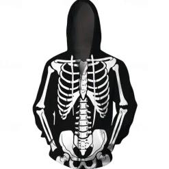 Halloween Skull Skeleton Outfits Hoodie Tracksuit Anime 3D Graphic For Couple's Men's Women's Adults' Halloween Carnival Masquerade 3D Print Casual Daily