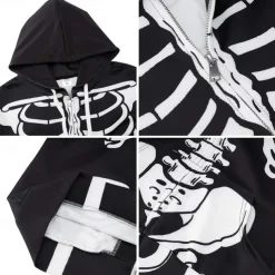 Halloween Skull Skeleton Outfits Hoodie Tracksuit Anime 3D Graphic For Couple's Men's Women's Adults' Halloween Carnival Masquerade 3D Print Casual Daily