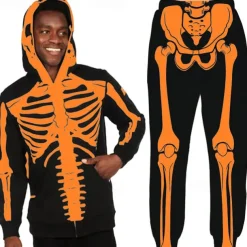 Halloween Skull Skeleton Outfits Hoodie Tracksuit Anime 3D Graphic For Couple's Men's Women's Adults' Halloween Carnival Masquerade 3D Print Casual Daily