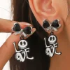 Halloween Spider Earrings with Pearl Accent - Statement Gothic Jewelry for Cosplay, Costume Parties, and Halloween Events