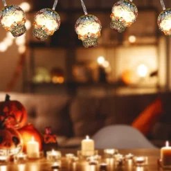 Halloween String Light Skulls Dimmable Waterproof Jack-O-Lantern Halloween Party Decoration Lights 6M 40Leds