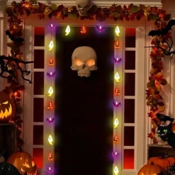 Halloween String Lights Lighted Ghost Pumpkin Bat Lights 3m 20LEDs Battery Powered Ghost Festival Party Garden Home Decoration Balcony Haunted House Bar Hanging Lights