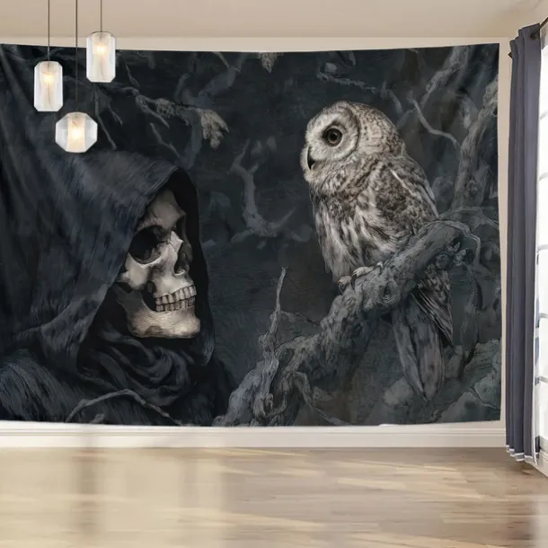 Halloween Tapestry Banners Wall Hangings Skeleton Dark Punk Gothic Style Party Dorm Shooting Backgrounds Decorations Wall Door Background