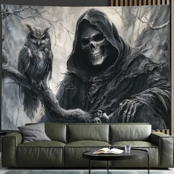 Halloween Tapestry Banners Wall Hangings Skeleton Dark Punk Gothic Style Party Dorm Shooting Backgrounds Decorations Wall Door Background