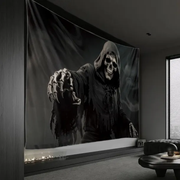 Halloween Tapestry Banners Wall Hangings Skeleton Dark Punk Gothic Style Party Dorm Shooting Backgrounds Decorations Wall Door Background