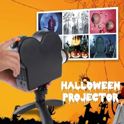 Halloween Window Projector Halloween Projector with a Tripod Built-in 12 Movies Mini Outdoor Halloween Projectors for Perfect Christmas and Halloween Outdoor Decorations