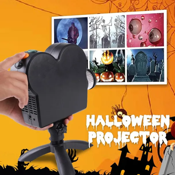 Halloween Window Projector Halloween Projector with a Tripod Built-in 12 Movies Mini Outdoor Halloween Projectors for Perfect Christmas and Halloween Outdoor Decorations