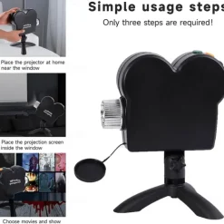 Halloween Window Projector Halloween Projector with a Tripod Built-in 12 Movies Mini Outdoor Halloween Projectors for Perfect Christmas and Halloween Outdoor Decorations