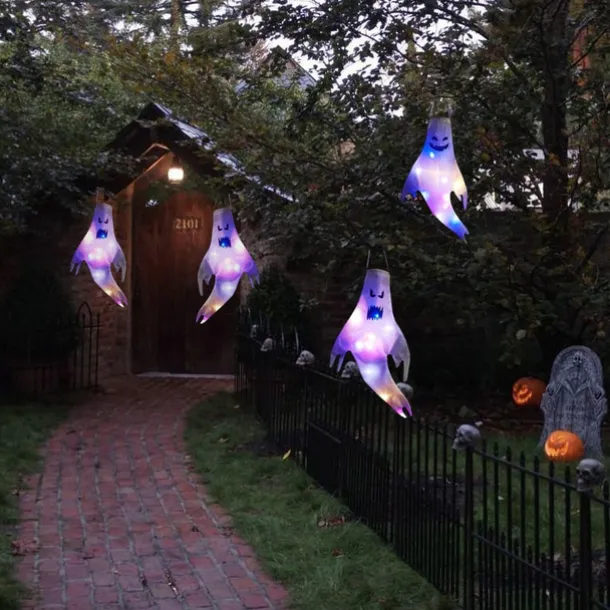 Halloween Windsock Flag 39 Inch Spooky Cartoon Flag Wind Socks Pumpkin Bat Ghost Monster Outdoor Hanging Decoration for Home Yard Patio Lawn Garden Tree Party Decoration