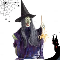 Halloween Witch Decorations, Halloween Witches Open Witch Figures Halloween Decorations Sound Active - Home Decor, Party Gift Supplies, Indoor Outdoor with Lighted Eyes
