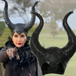 Halloween Witch Maleficent Hat Halloween Props Ox Horns Adults' Women's Halloween Halloween Carnival Easy Carnival Costume for Walpurgis Night