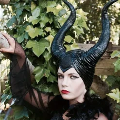 Halloween Witch Maleficent Hat Halloween Props Ox Horns Adults' Women's Halloween Halloween Carnival Easy Carnival Costume for Walpurgis Night