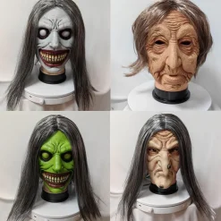 Halloween Witch Scary Smiling Demons Mask Halloween Props Adults' Men's Women's Unisex Horror Scary Costume Halloween Carnival Easy Carnival Costume for Walpurgis Night