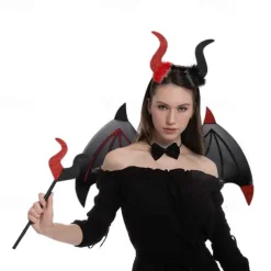 Halloween Witch Vampire Devil Halloween Props Headband Bat Wings Adults' Women's Dress Up Halloween Carnival Easy Carnival Costume for Walpurgis Night