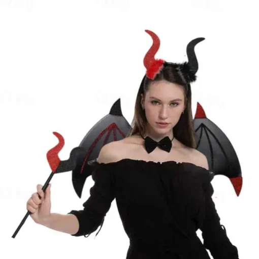 Halloween Witch Vampire Devil Halloween Props Headband Bat Wings Adults' Women's Dress Up Halloween Carnival Easy Carnival Costume for Walpurgis Night