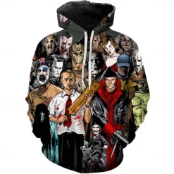 Halloween Zombie Hoodie Print 3D Front Pocket Graphic For Couple's Men's Women's Adults' Halloween Carnival Masquerade 3D Print Vacation Halloween