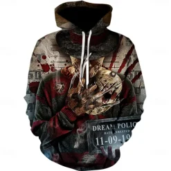 Halloween Zombie Hoodie Print 3D Front Pocket Graphic For Couple's Men's Women's Adults' Halloween Carnival Masquerade 3D Print Vacation Halloween