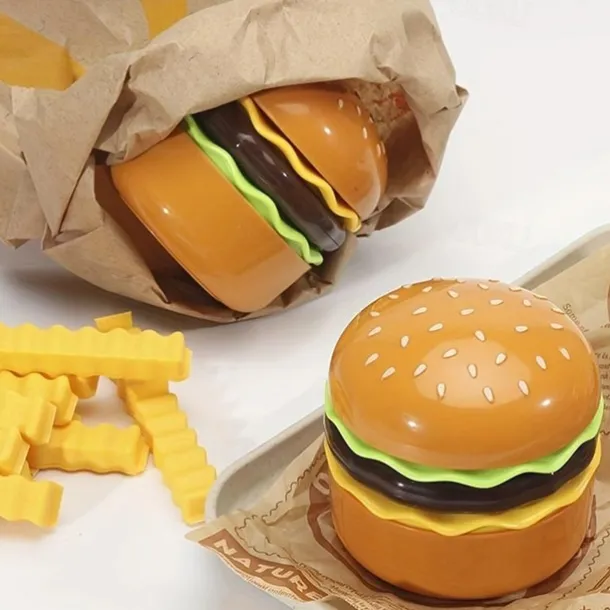 Hamburg Night Light Creative Mini Table Lamp with Pencil Sharpener Children's Study Lamp Sleep Lamp Rechargeable Bedside Lamp(random color)