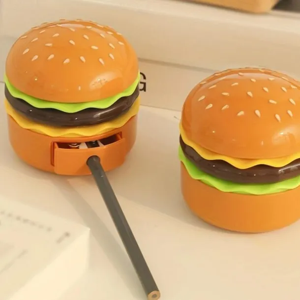 Hamburg Night Light Creative Mini Table Lamp with Pencil Sharpener Children's Study Lamp Sleep Lamp Rechargeable Bedside Lamp(random color)