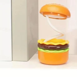 Hamburg Night Light Creative Mini Table Lamp with Pencil Sharpener Children's Study Lamp Sleep Lamp Rechargeable Bedside Lamp(random color)