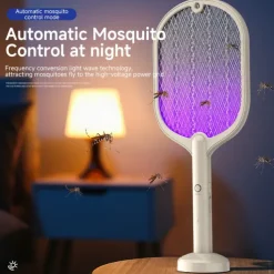 Handheld Electric Mosquito Swatter – Rechargeable Fly Zapper Racket for Indoor Household Insect Control