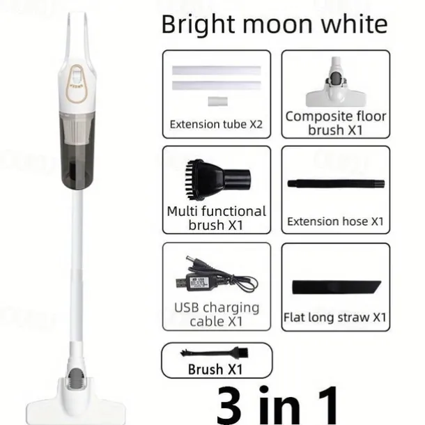 Handheld Wet & Dry Cordless Vacuum Cleaner Lightweight Household Stick Vacuum With Strong Suction Portable Rechargeable Handheld Vacuum For Hard Floor Stairs Sofa Home Car Outdoor Tents
