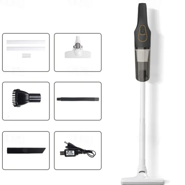 Handheld Wet & Dry Cordless Vacuum Cleaner Lightweight Household Stick Vacuum With Strong Suction Portable Rechargeable Handheld Vacuum For Hard Floor Stairs Sofa Home Car Outdoor Tents