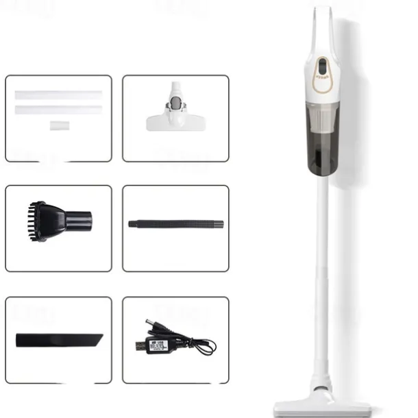 Handheld Wet & Dry Cordless Vacuum Cleaner Lightweight Household Stick Vacuum With Strong Suction Portable Rechargeable Handheld Vacuum For Hard Floor Stairs Sofa Home Car Outdoor Tents