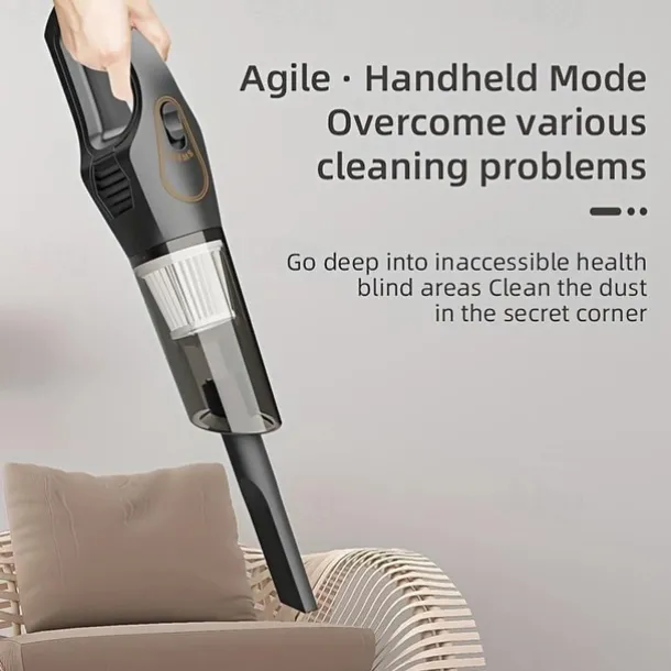 Handheld Wet & Dry Cordless Vacuum Cleaner Lightweight Household Stick Vacuum With Strong Suction Portable Rechargeable Handheld Vacuum For Hard Floor Stairs Sofa Home Car Outdoor Tents