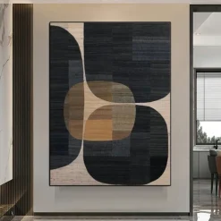 Handmade Black Wall Art Black oil painting hand painted wall art Wabi-Sabi oil painting Wall Art Black Abstract art Black wall decor Black Textured painting Wall Art ready to hang or canvas