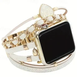 Handmade Braided Rope Compatible with Apple Watch band 38mm 40mm 41mm 42mm 44mm 45mm Braided Leather Fabric Strap Replacement Wristband for iwatch Series 9 8 7 6 5 4 3 2 1 SE