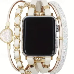 Handmade Braided Rope Compatible with Apple Watch band 38mm 40mm 41mm 42mm 44mm 45mm Braided Leather Fabric Strap Replacement Wristband for iwatch Series 9 8 7 6 5 4 3 2 1 SE