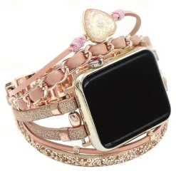 Handmade Braided Rope Compatible with Apple Watch band 38mm 40mm 41mm 42mm 44mm 45mm Braided Leather Fabric Strap Replacement Wristband for iwatch Series 9 8 7 6 5 4 3 2 1 SE