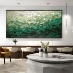 Handmade Oil Painting Canvas Wall Art Decoration Contemporary Green Abstract for Home Decor Rolled Frameless Unstretched Painting