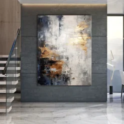 Handmade Oil PaintingCanvasWall Art DecorationAbstract Knife PaintingLandscape BlueFor Home Decor Rolled Frameless Unstressed Painting