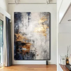 Handmade Oil PaintingCanvasWall Art DecorationAbstract Knife PaintingLandscape BlueFor Home Decor Rolled Frameless Unstressed Painting