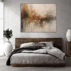 Handmade Oil PaintingCanvasWall Art DecorationAbstract Knife PaintingLandscape GreyFor Home Decor Rolled Frameless Unstressed Painting